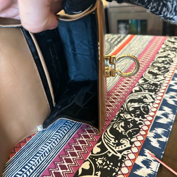 Salvatore Ferragamo Gancini Mini Tan Crossbody - Picture 11 of 15